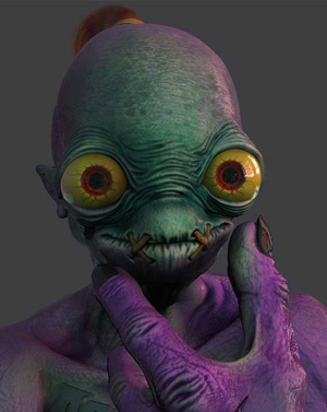 Renderizado 3D del modelaje 3D del protagonista del videojuego 'Oddworld: Abe's Oddysee', Abe, modelado propio.